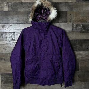 Burton Purple Ski & Snow Jacket with Fur Hood